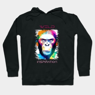 Chimpanzee  Ape Wild Nature Animal Colors Art Painting Hoodie